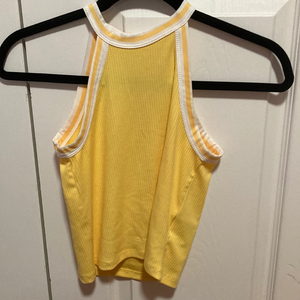 Epic Threads, Yellow and white trim halter top, Size childrens M